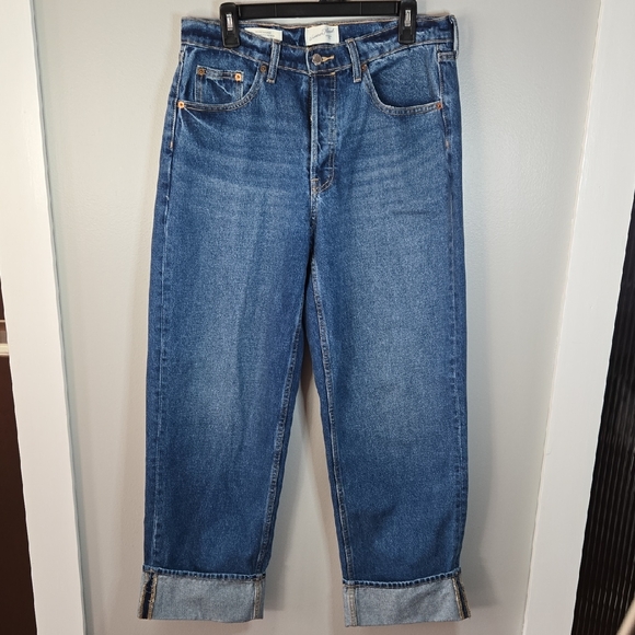 Universal Thread Denim - Universal Thread Size 8 90's Baggy Midrise Wide Leg Large Cuff Button Fly Jeans